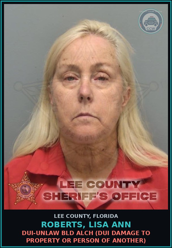 Booking mugshot of ROBERTS, LISA ANN in Lee County