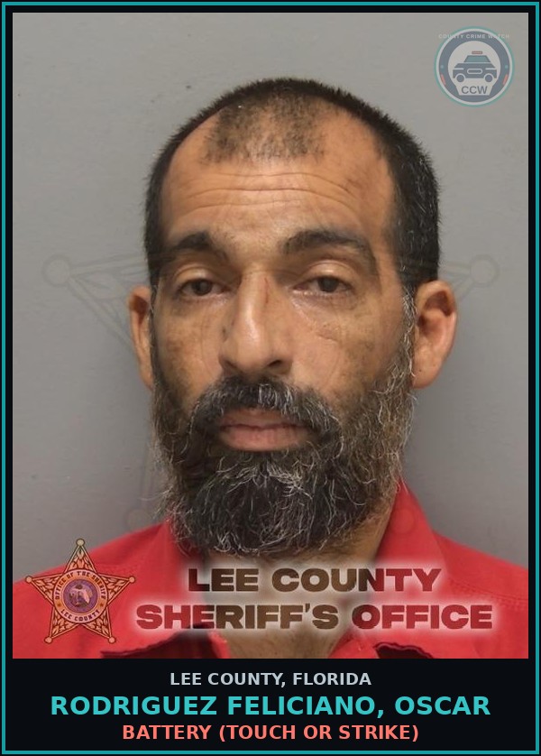 Booking mugshot of RODRIGUEZ FELICIANO, OSCAR in Lee County