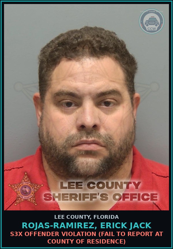 Booking mugshot of ROJAS-RAMIREZ, ERICK JACK in Lee County