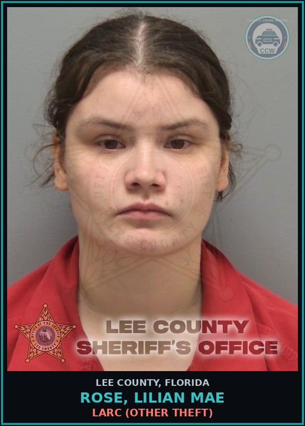 Booking mugshot of ROSE, LILIAN MAE in Lee County