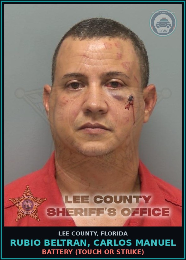 Booking mugshot of RUBIO BELTRAN, CARLOS MANUEL in Lee County
