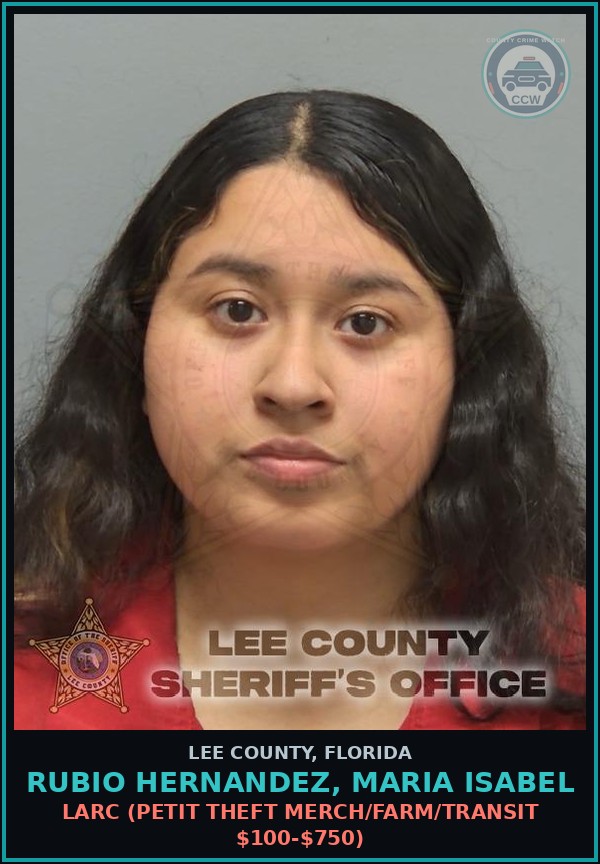 Booking mugshot of RUBIO HERNANDEZ, MARIA ISABEL in Lee County