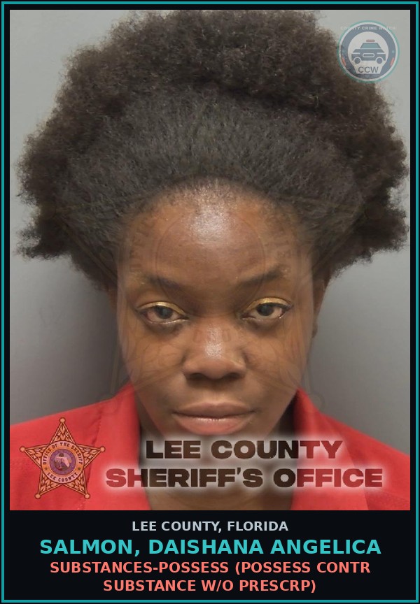 Booking mugshot of SALMON, DAISHANA ANGELICA in Lee County