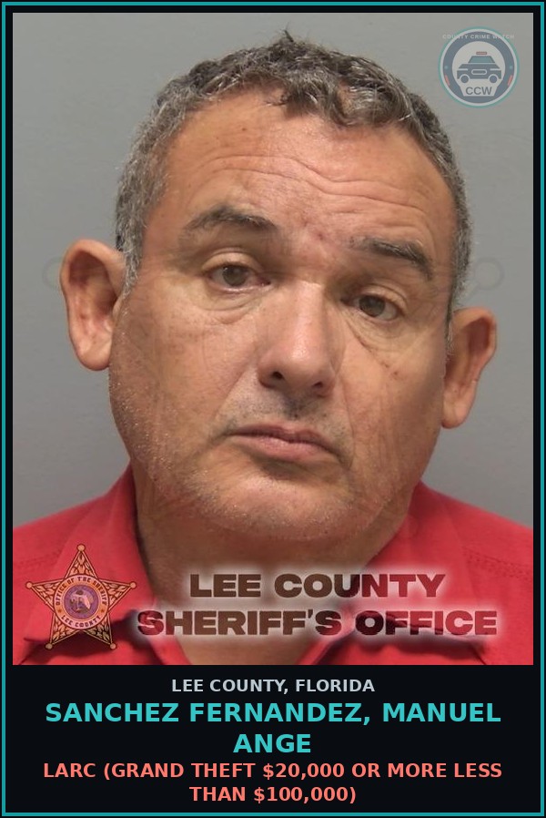 Booking mugshot of SANCHEZ FERNANDEZ, MANUEL ANGE in Lee County