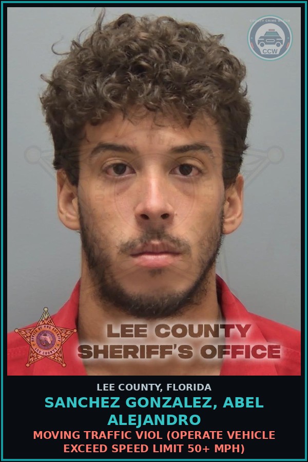 Booking mugshot of SANCHEZ GONZALEZ, ABEL ALEJANDRO in Lee County