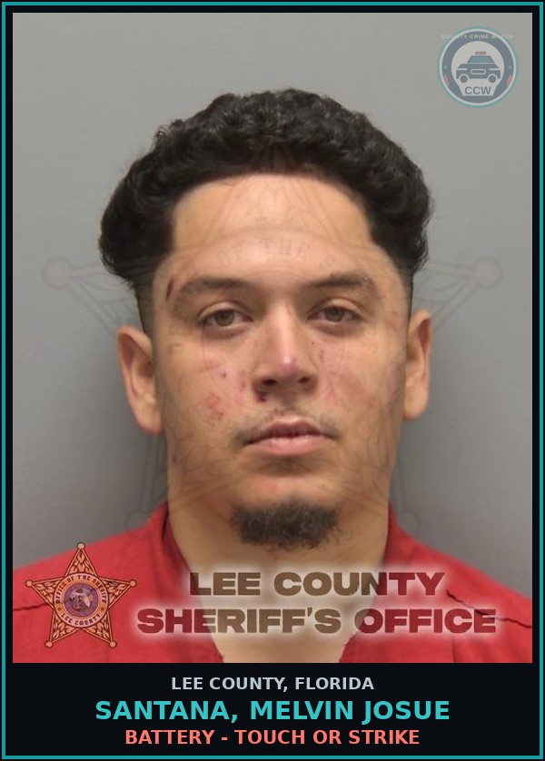 Booking mugshot of SANTANA, MELVIN JOSUE in Lee County