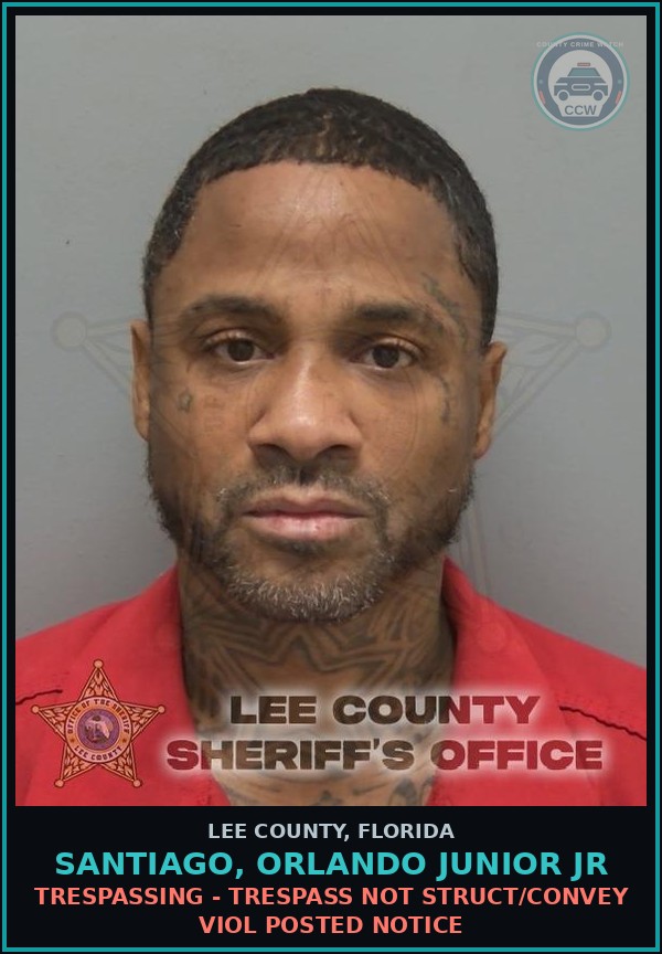 Booking mugshot of SANTIAGO, ORLANDO JUNIOR JR in Lee County