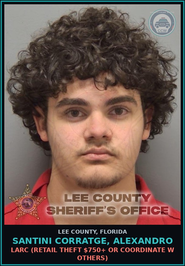 Booking mugshot of SANTINI CORRATGE, ALEXANDRO in Lee County