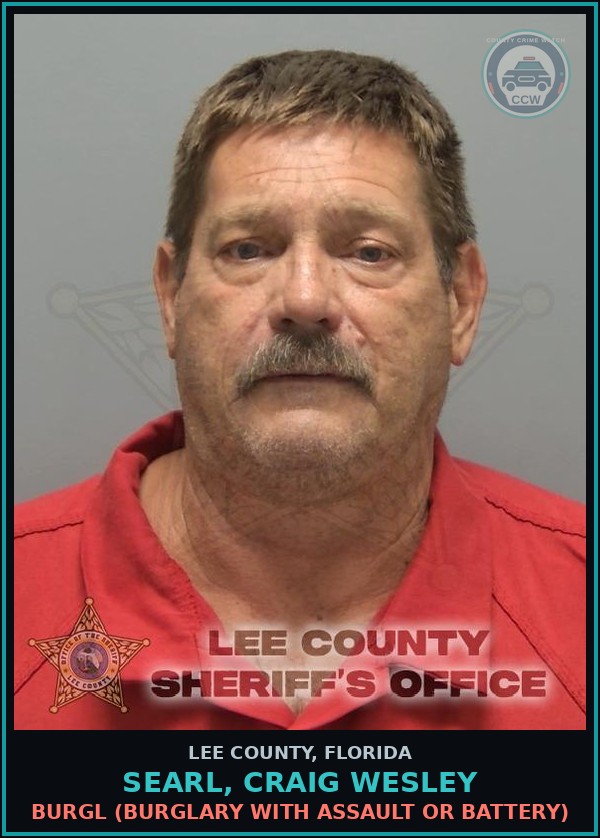 Booking mugshot of SEARL, CRAIG WESLEY in Lee County
