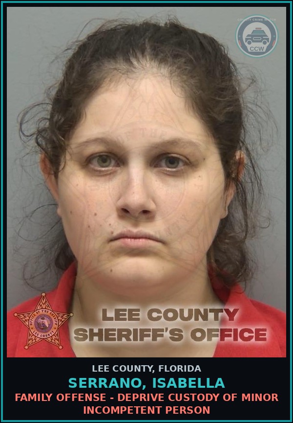 Booking mugshot of SERRANO, ISABELLA in Lee County