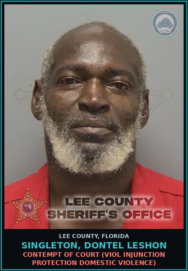Booking mugshot of SINGLETON, DONTEL LESHON in Lee County