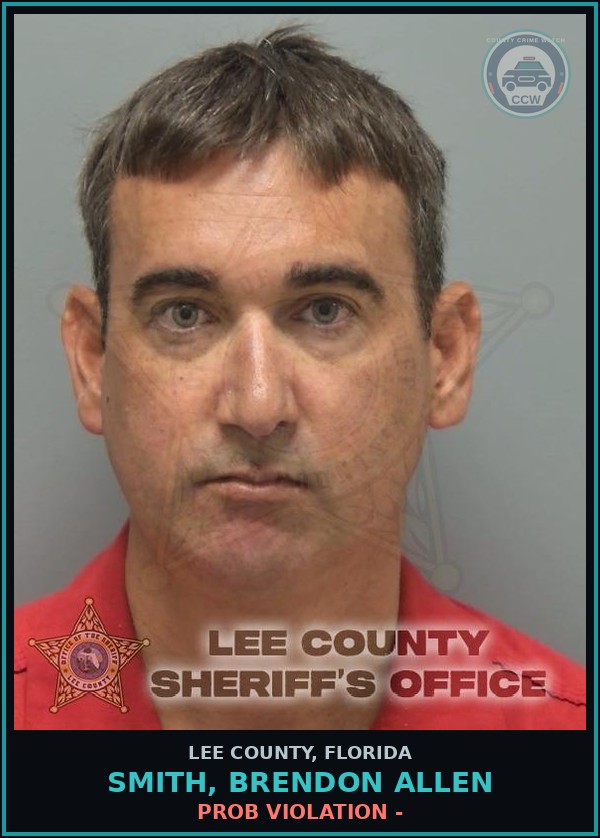 Booking mugshot of SMITH, BRENDON ALLEN in Lee County