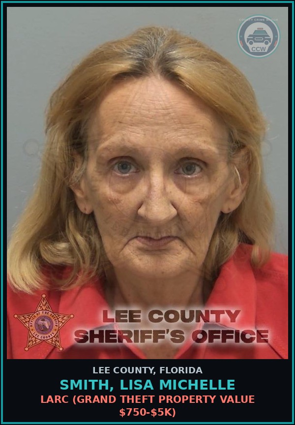 Booking mugshot of SMITH, LISA MICHELLE in Lee County