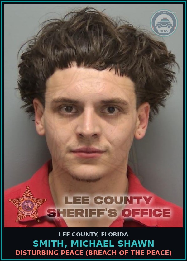 Booking mugshot of SMITH, MICHAEL SHAWN in Lee County