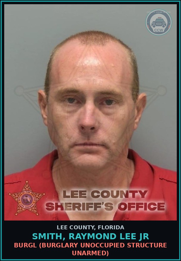 Booking mugshot of SMITH, RAYMOND LEE JR in Lee County