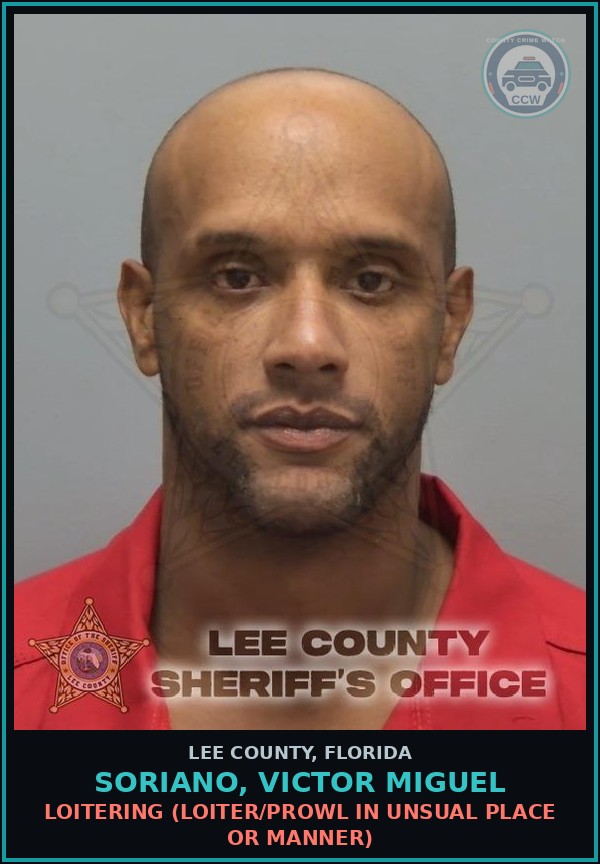 Booking mugshot of SORIANO, VICTOR MIGUEL in Lee County
