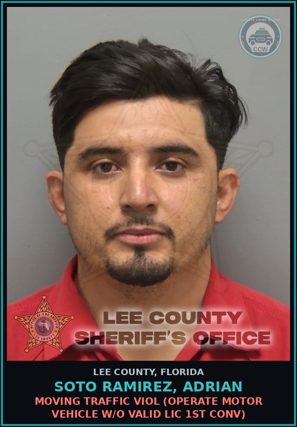 Booking mugshot of SOTO RAMIREZ, ADRIAN in Lee County
