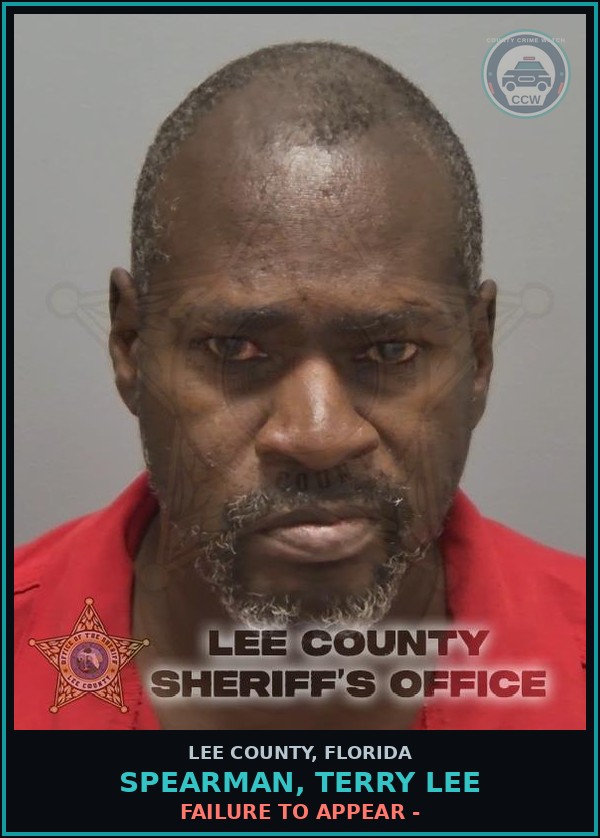 Booking mugshot of SPEARMAN, TERRY LEE in Lee County