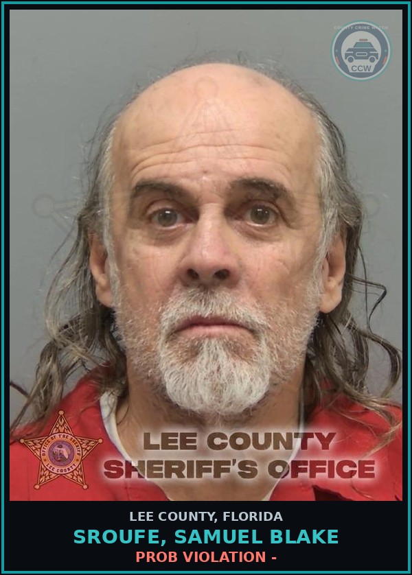 Booking mugshot of SROUFE, SAMUEL BLAKE in Lee County