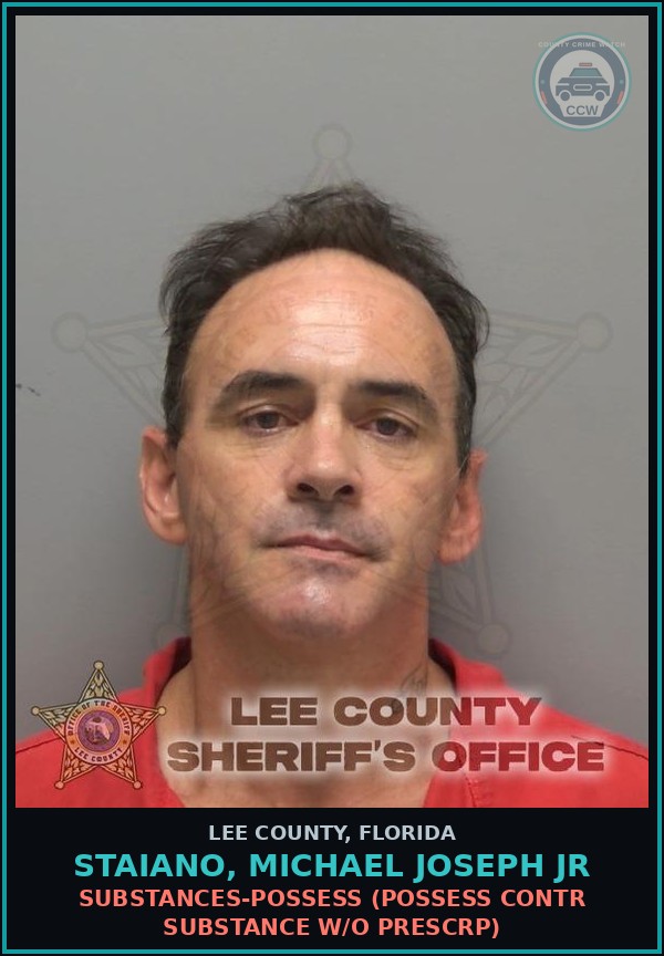 Booking mugshot of STAIANO, MICHAEL JOSEPH JR in Lee County
