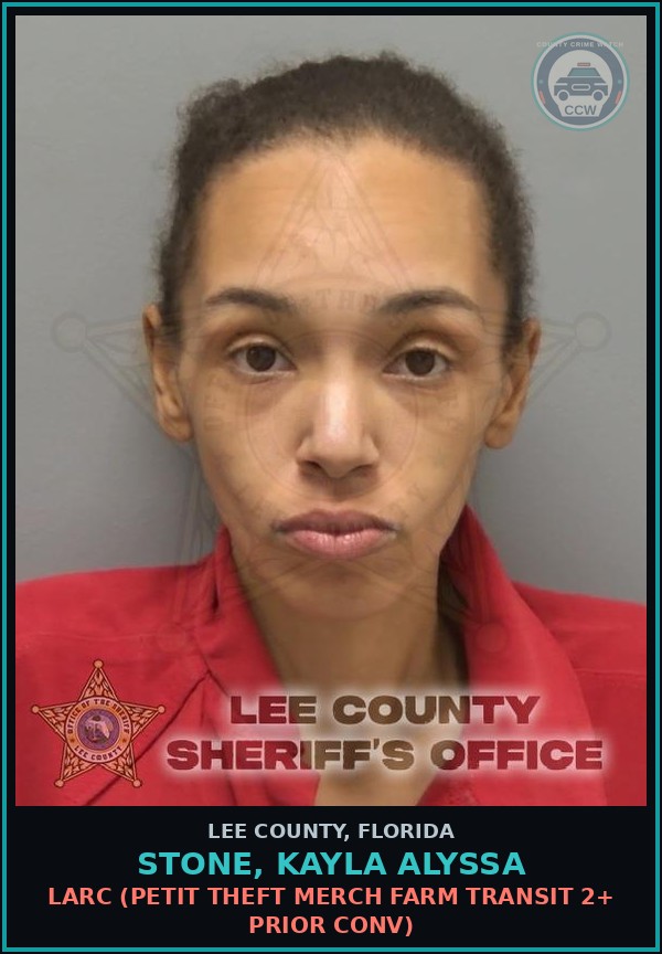 Booking mugshot of STONE, KAYLA ALYSSA in Lee County
