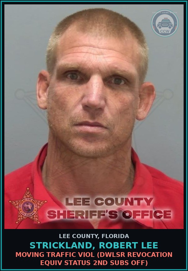 Booking mugshot of STRICKLAND, ROBERT LEE in Lee County