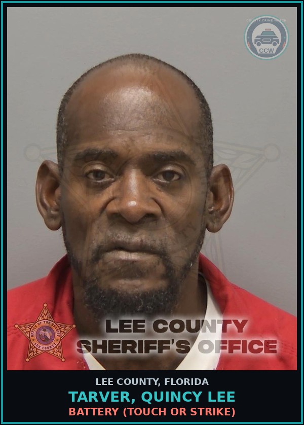 Booking mugshot of TARVER, QUINCY LEE in Lee County