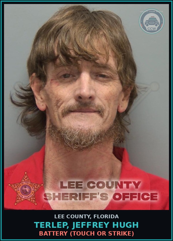Booking mugshot of TERLEP, JEFFREY HUGH in Lee County