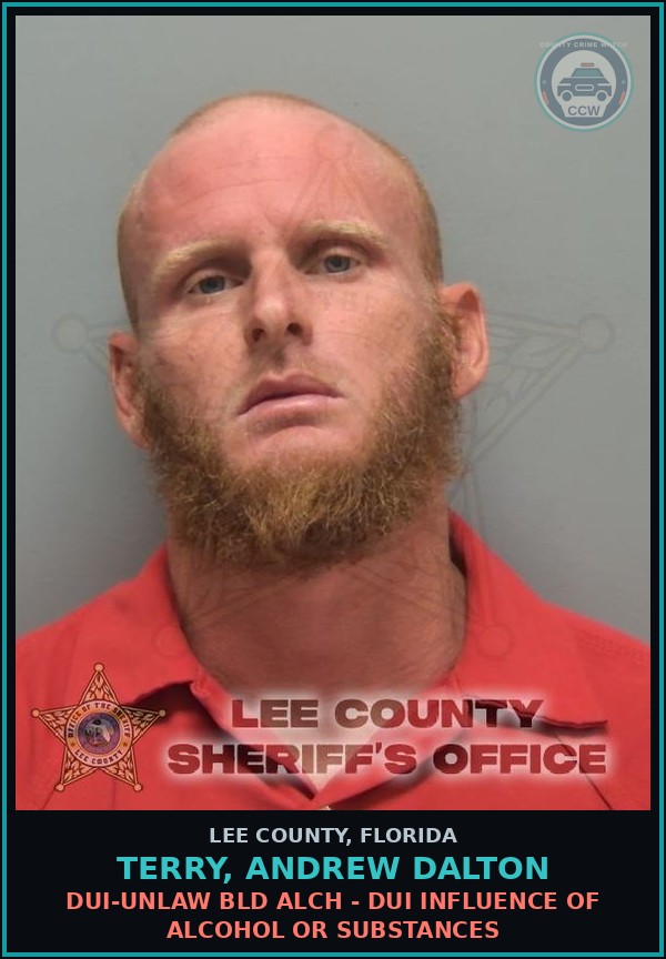 Booking mugshot of TERRY, ANDREW DALTON in Lee County