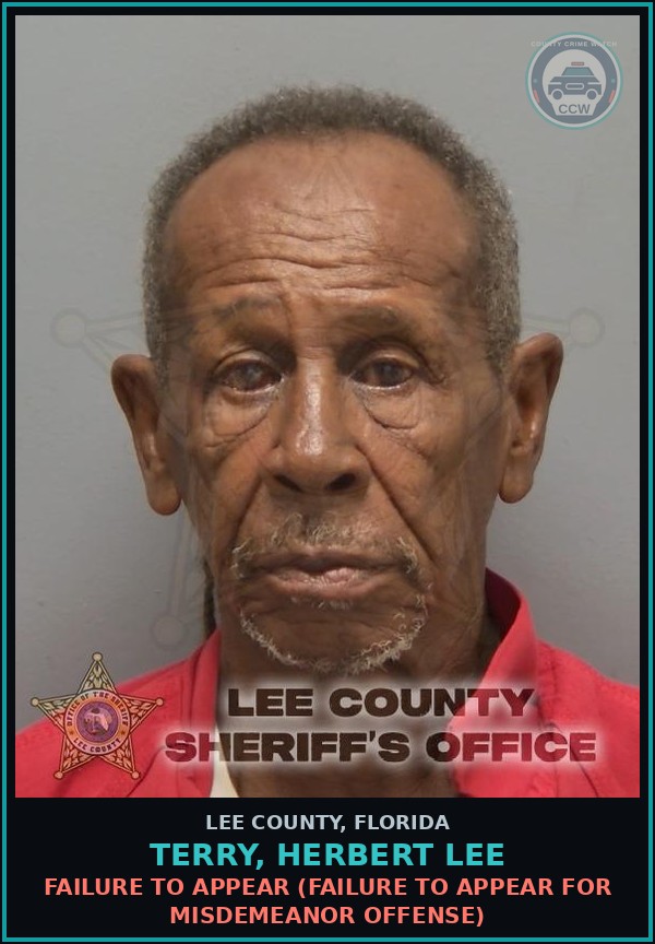 Booking mugshot of TERRY, HERBERT LEE in Lee County