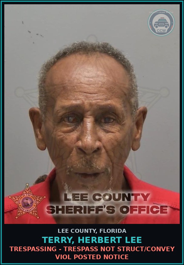 Booking mugshot of TERRY, HERBERT LEE in Lee County
