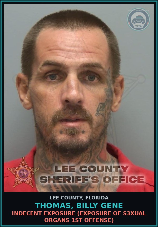 Booking mugshot of THOMAS, BILLY GENE in Lee County