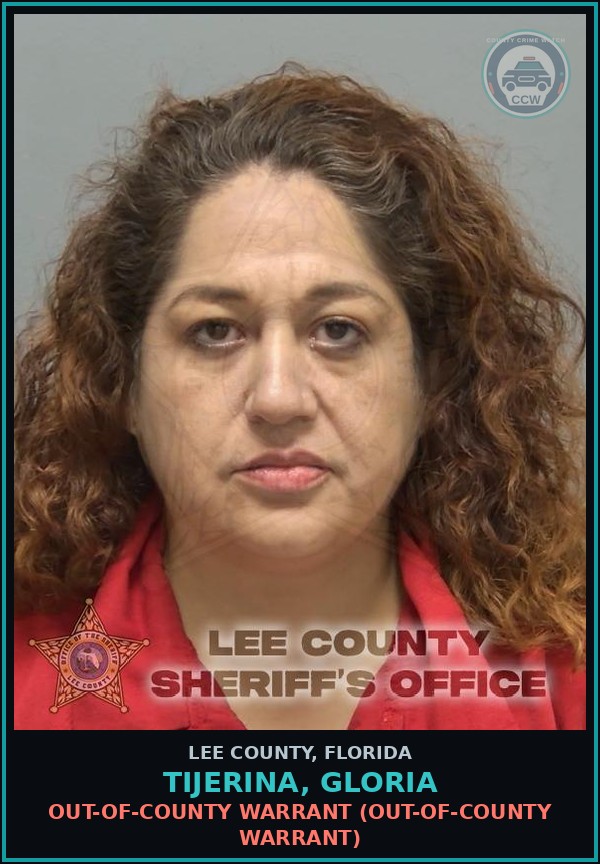 Booking mugshot of TIJERINA, GLORIA in Lee County