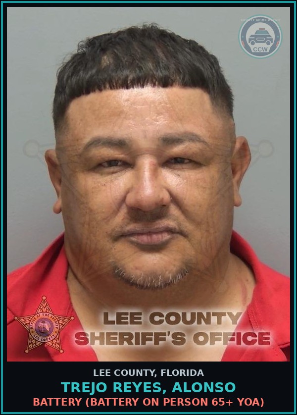 Booking mugshot of TREJO REYES, ALONSO in Lee County
