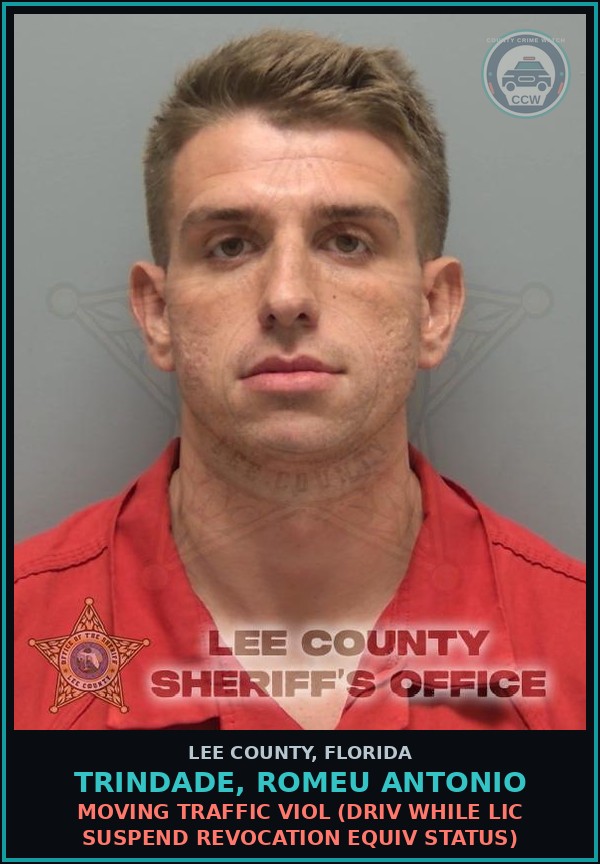 Booking mugshot of TRINDADE, ROMEU ANTONIO in Lee County