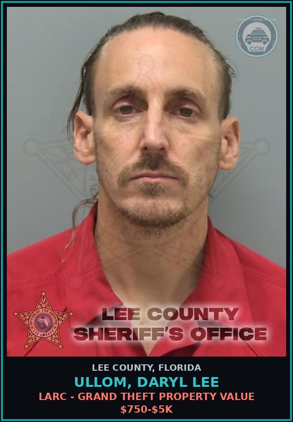 Booking mugshot of ULLOM, DARYL LEE in Lee County