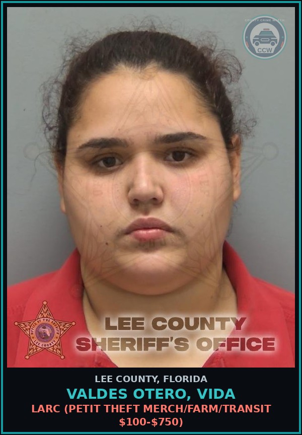 Booking mugshot of VALDES OTERO, VIDA in Lee County