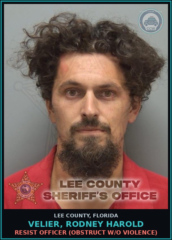 Booking mugshot of VELIER, RODNEY HAROLD in Lee County