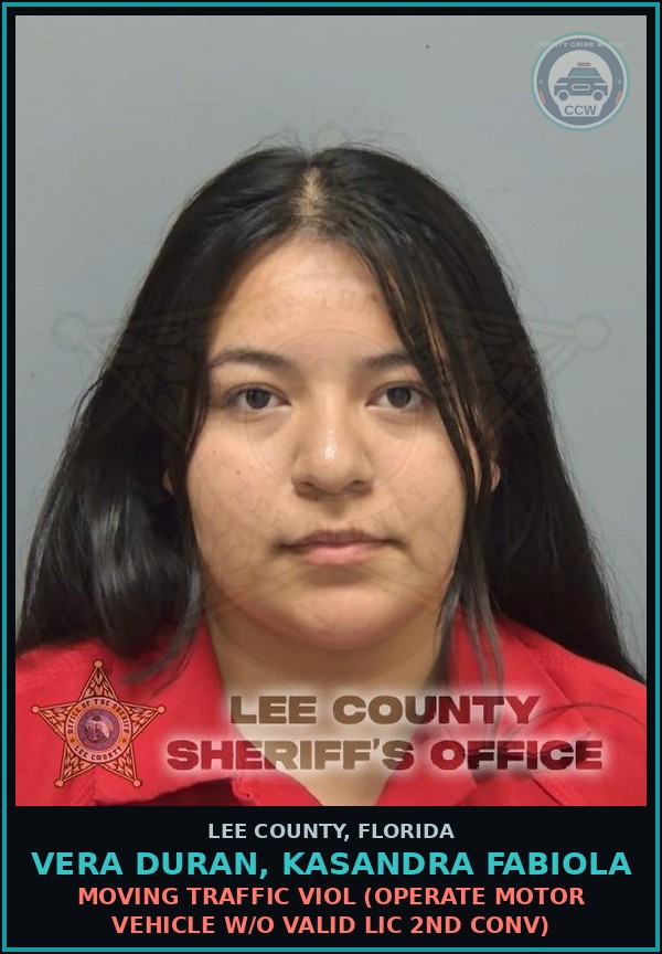 Booking mugshot of VERA DURAN, KASANDRA FABIOLA in Lee County