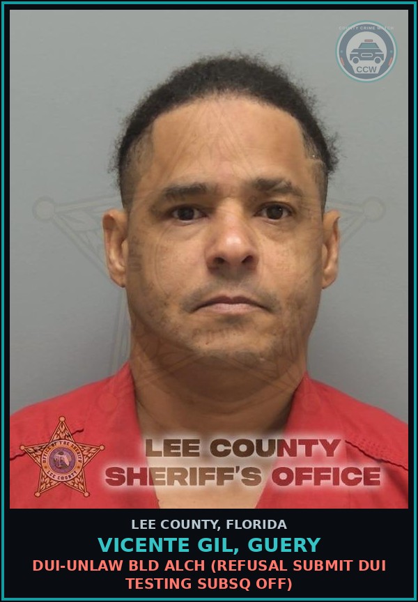 Booking mugshot of VICENTE GIL, GUERY in Lee County