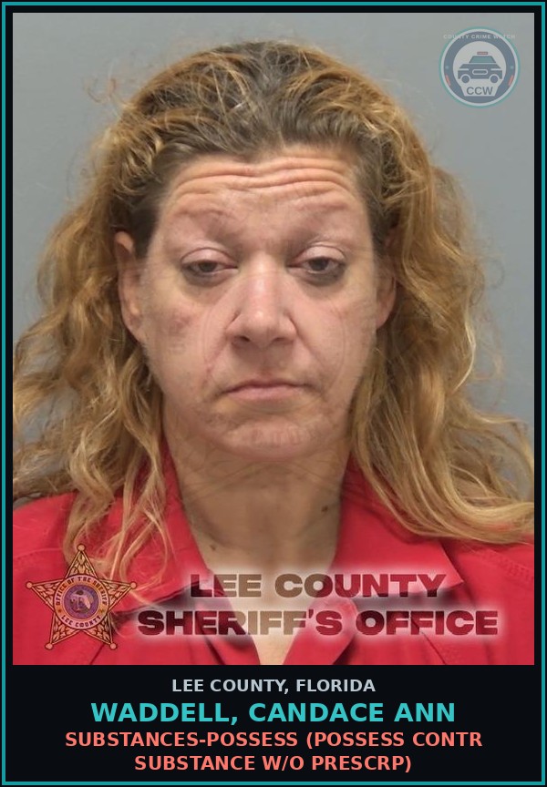 Booking mugshot of WADDELL, CANDACE ANN in Lee County