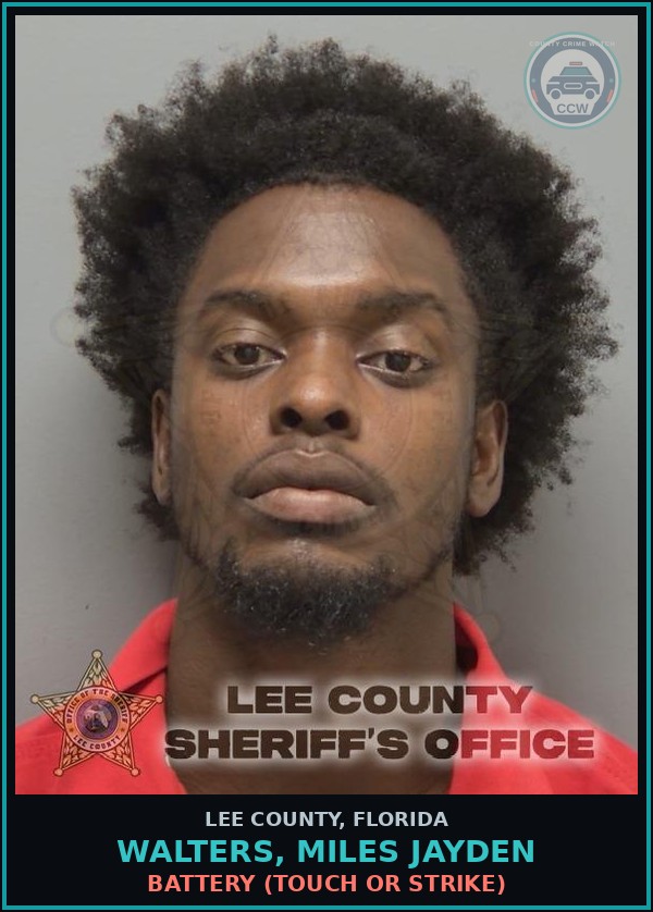 Booking mugshot of WALTERS, MILES JAYDEN in Lee County