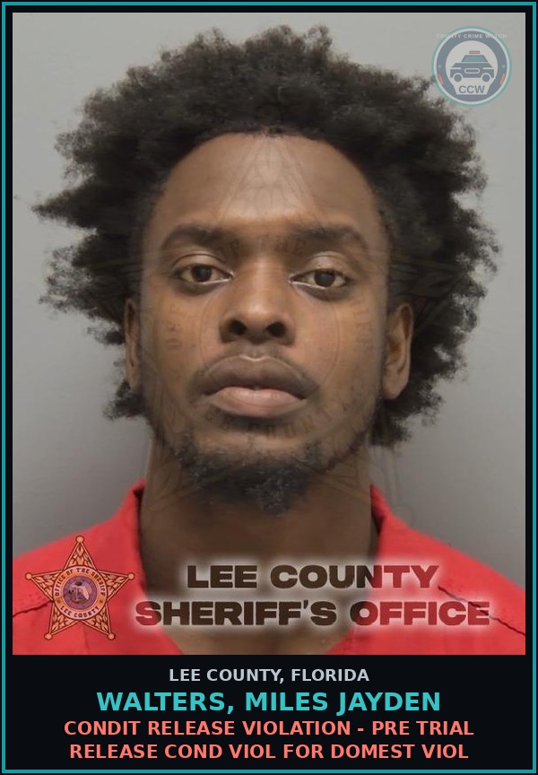 Booking mugshot of WALTERS, MILES JAYDEN in Lee County