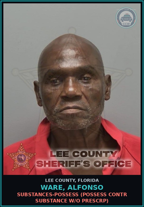 Booking mugshot of WARE, ALFONSO in Lee County