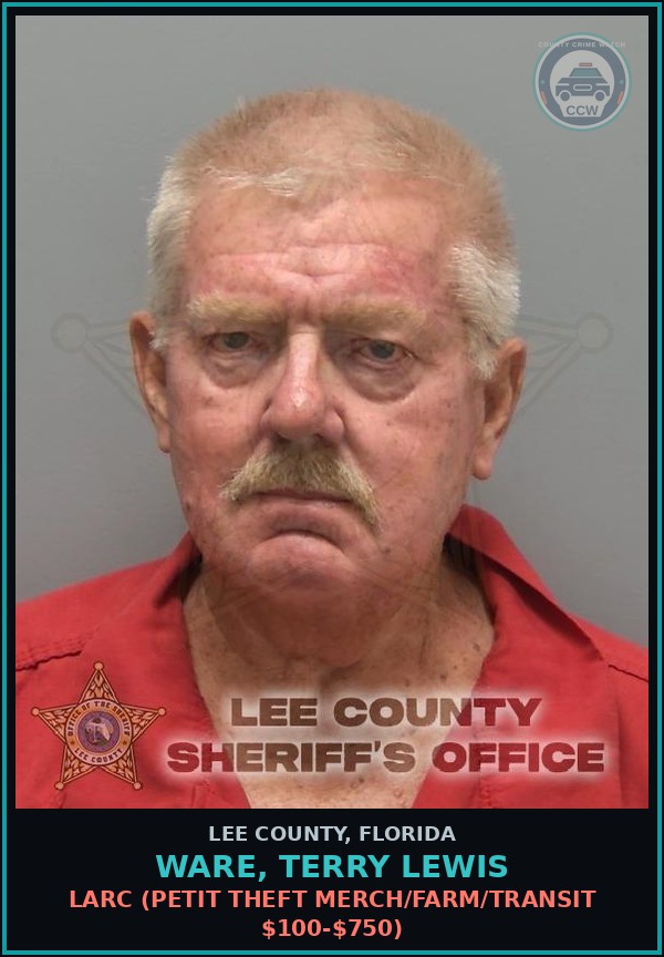Booking mugshot of WARE, TERRY LEWIS in Lee County