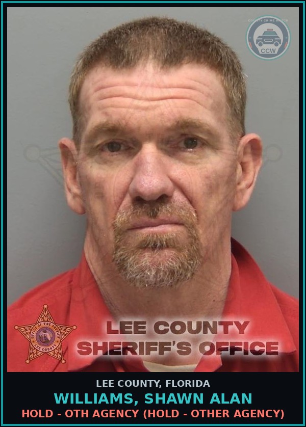Booking mugshot of WILLIAMS, SHAWN ALAN in Lee County