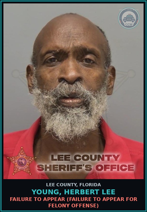 Booking mugshot of YOUNG, HERBERT LEE in Lee County