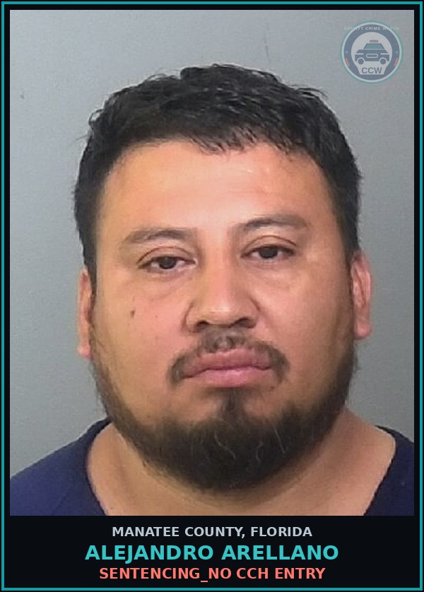 Booking mugshot of ALEJANDRO ARELLANO in Manatee County