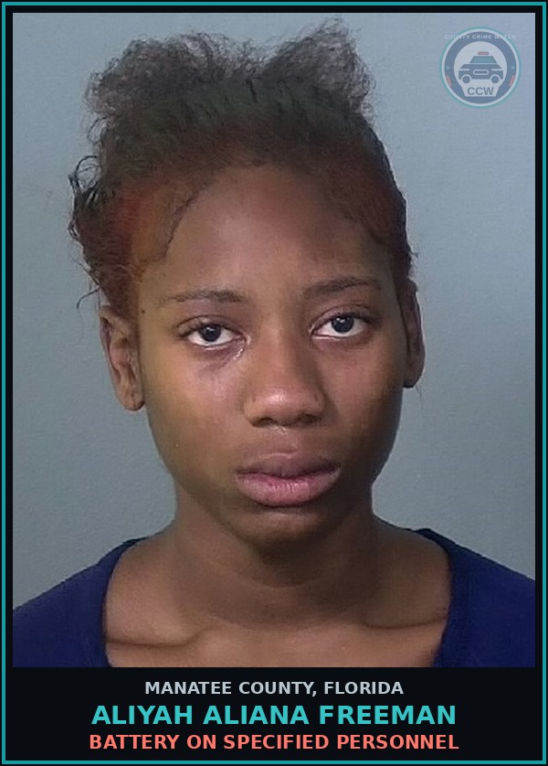 Booking mugshot of ALIYAH ALIANA FREEMAN in Manatee County