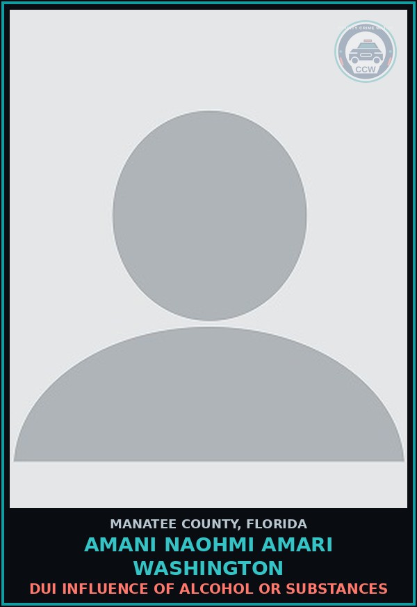 Booking mugshot of AMANI NAOHMI AMARI WASHINGTON in Manatee County